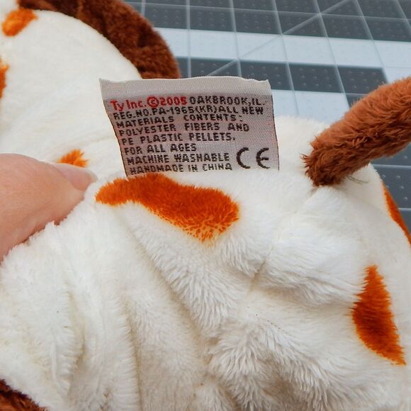 Ty Pluffies Gallops Horse White Brown Spotted Pony 2005 Tylux Stuffed Plush - Picture 10 of 13